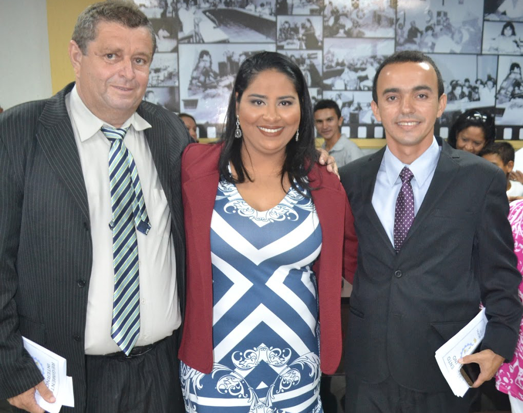 Vereadores Antônio Carlos. Rebeca Melo e Renan Souza, os dois últimos integantes da chapa 2