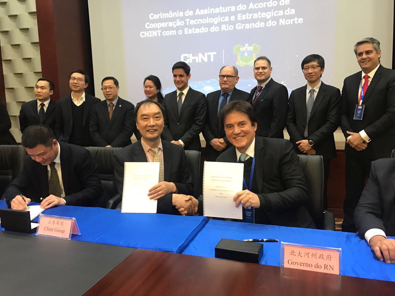 Ato da assinatura do acordo do Governo do RN com o grupo chinês