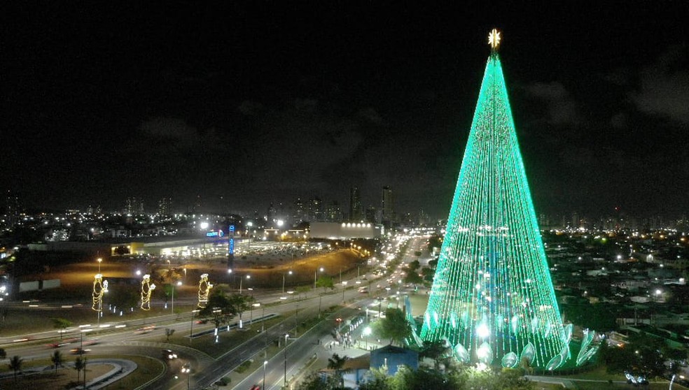 Com 110 metros de altura, Árvore de Mirassol é acesa em Natal sem  aglomeração – Costa Branca News