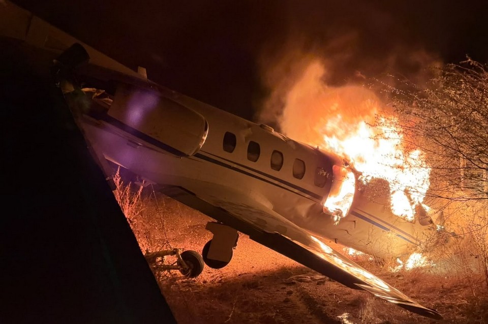 avião pegou fogo